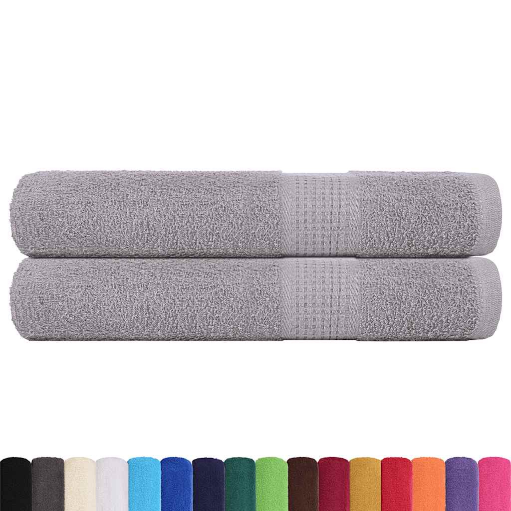 Asciugamani vidaxl 2 pezzi 100x200 cm 360 g m² 100% di cotone grigio