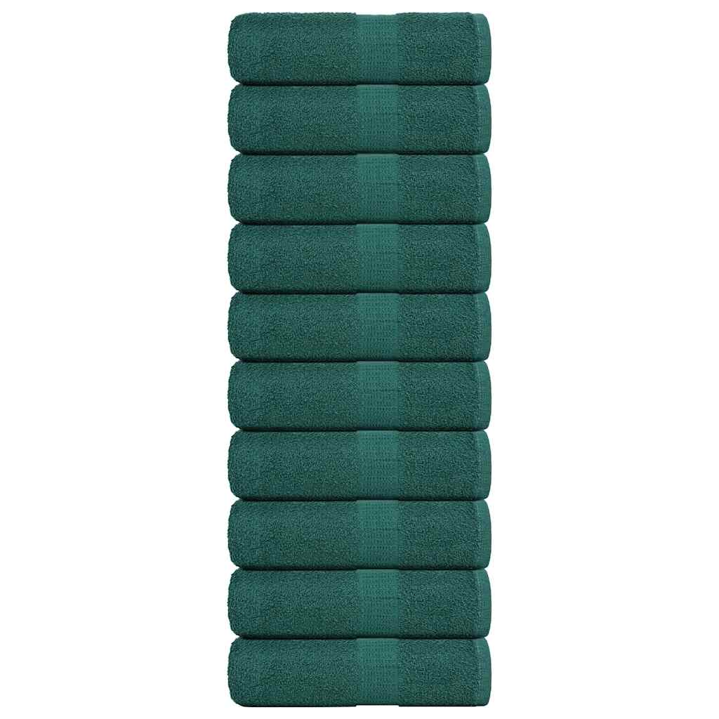 Vidaxl zeepdoekjes 10 st 30x30 cm 360 g m² 100% katoen groen
