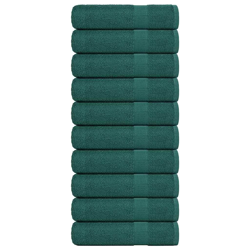 Vidaxl Towels 10 st 50x100 cm 360 g m² 100% cotton green