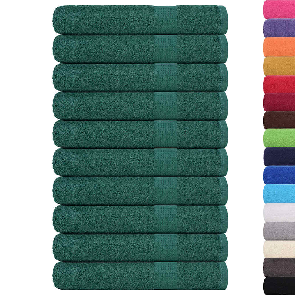 Serviettes vidaxl 10 pcs 100x200 cm 360 g m² 100% coton vert