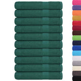 Serviettes vidaxl 10 pcs 100x200 cm 360 g m² 100% coton vert