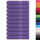 Vidaxl -håndklær 10 stk 100x200 cm 360 g m² 100% bomull lilla