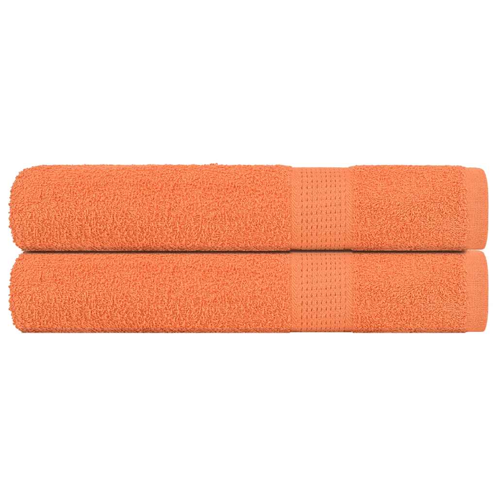 Vidaxl towels 2 pcs 100x200 cm 360 g m² 100% cotton orange