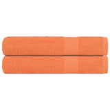 Vidaxl towels 2 pcs 100x200 cm 360 g m² 100% cotton orange