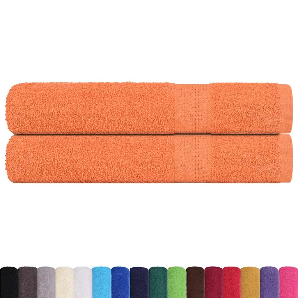 Vidaxl towels 2 pcs 100x200 cm 360 g m² 100% cotton orange