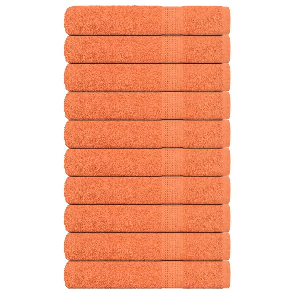 Vidaxl -håndklær 10 stk 100x200 cm 360 g m² 100% bomullsoransje