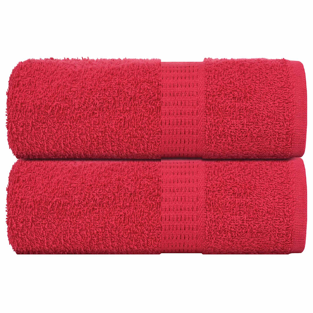 Vidaxl Guest wipes 2 pcs 30x50 cm 360 g m² 100% cotton red