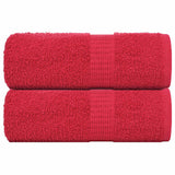 Vidaxl Guest wipes 2 pcs 30x50 cm 360 g m² 100% cotton red