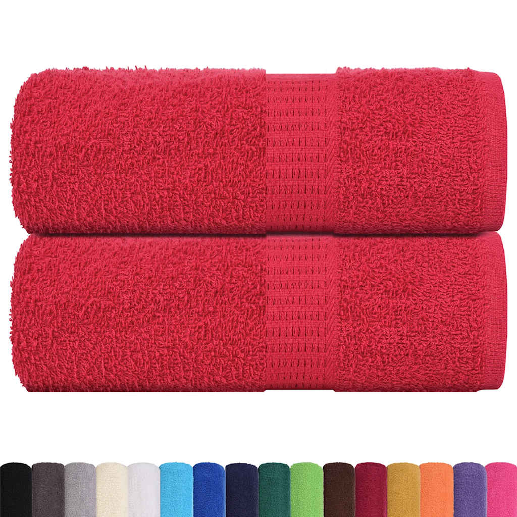 Vidaxl Guest wipes 2 pcs 30x50 cm 360 g m² 100% cotton red