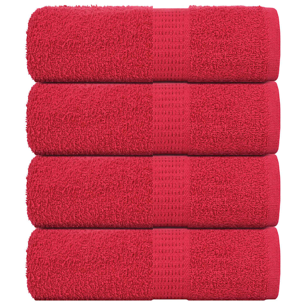 Vidaxl gæst aftørrer 4 stk. 30x50 cm 360 g m² 100% bomuldsrød