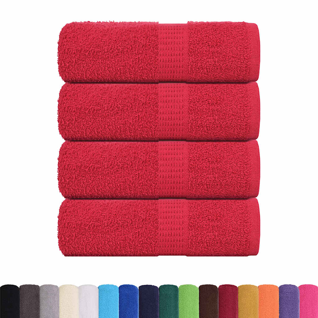 Vidaxl gæst aftørrer 4 stk. 30x50 cm 360 g m² 100% bomuldsrød