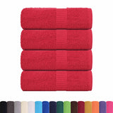 Vidaxl gæst aftørrer 4 stk. 30x50 cm 360 g m² 100% bomuldsrød