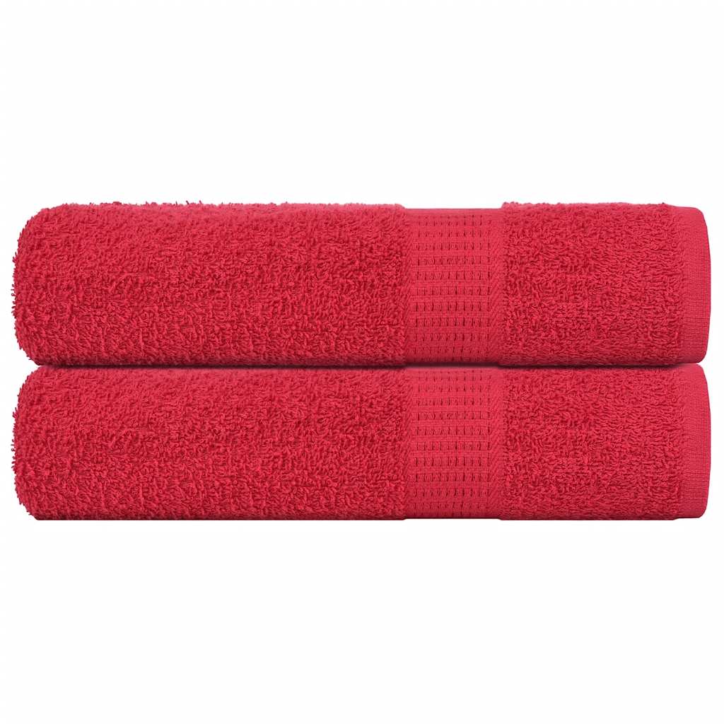Ręczniki Vidaxl 2 St 50x100 cm 360 g m² 100% bawełniane czerwone