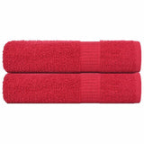 Ręczniki Vidaxl 2 St 50x100 cm 360 g m² 100% bawełniane czerwone