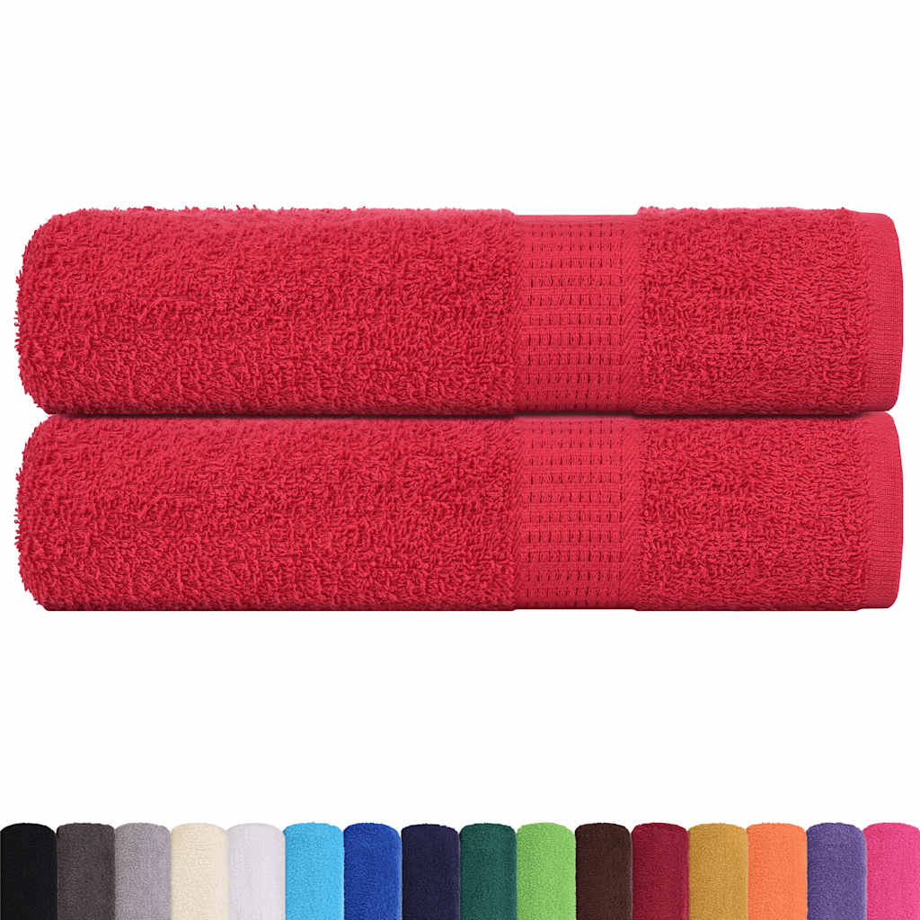 Ręczniki Vidaxl 2 St 50x100 cm 360 g m² 100% bawełniane czerwone