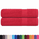 Ręczniki Vidaxl 2 St 50x100 cm 360 g m² 100% bawełniane czerwone