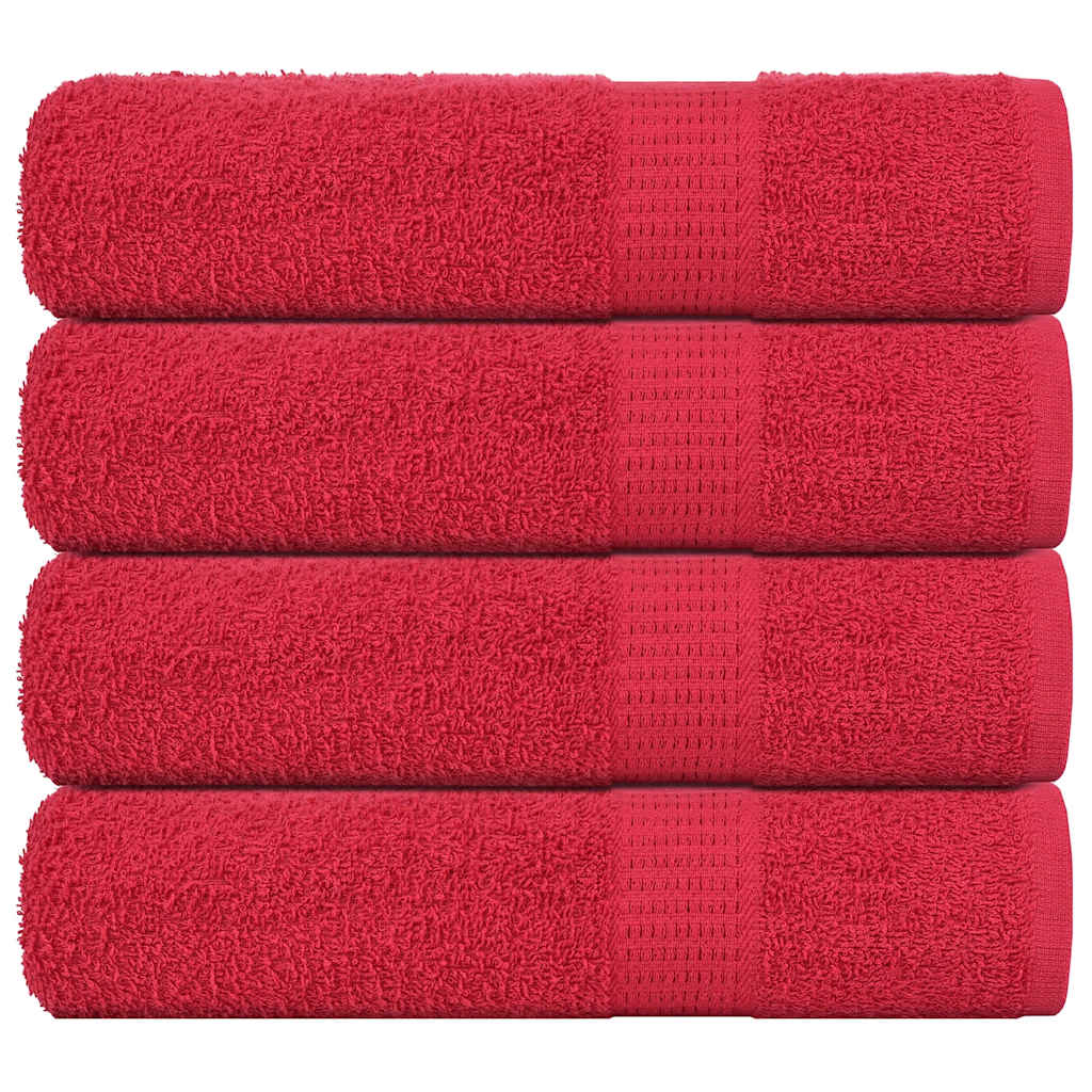 Vidaxl håndklæder 4 st 50x100 cm 360 g m² 100% bomuldsrød