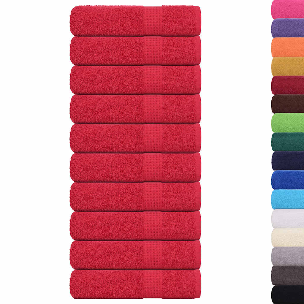 Vidaxl håndklæder 10 st 50x100 cm 360 g m² 100% bomuldsrød