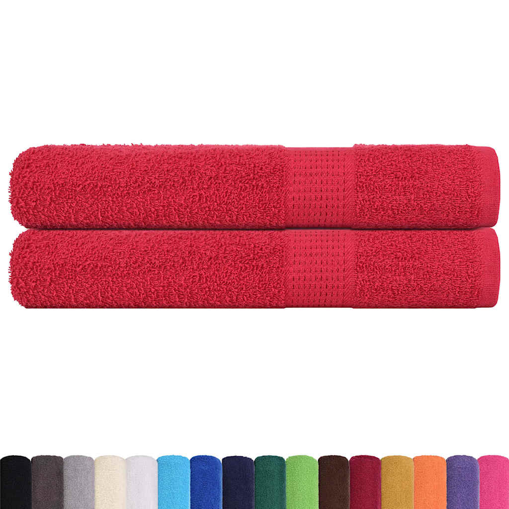 VidaXL Towels 2 pcs 100x200 cm 360 g m² 100% cotton red