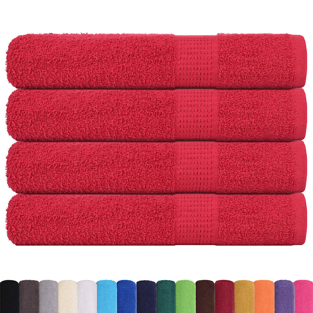 Vidaxl Towels 4 ST 100x200 cm 360 g m² 100% cotton red