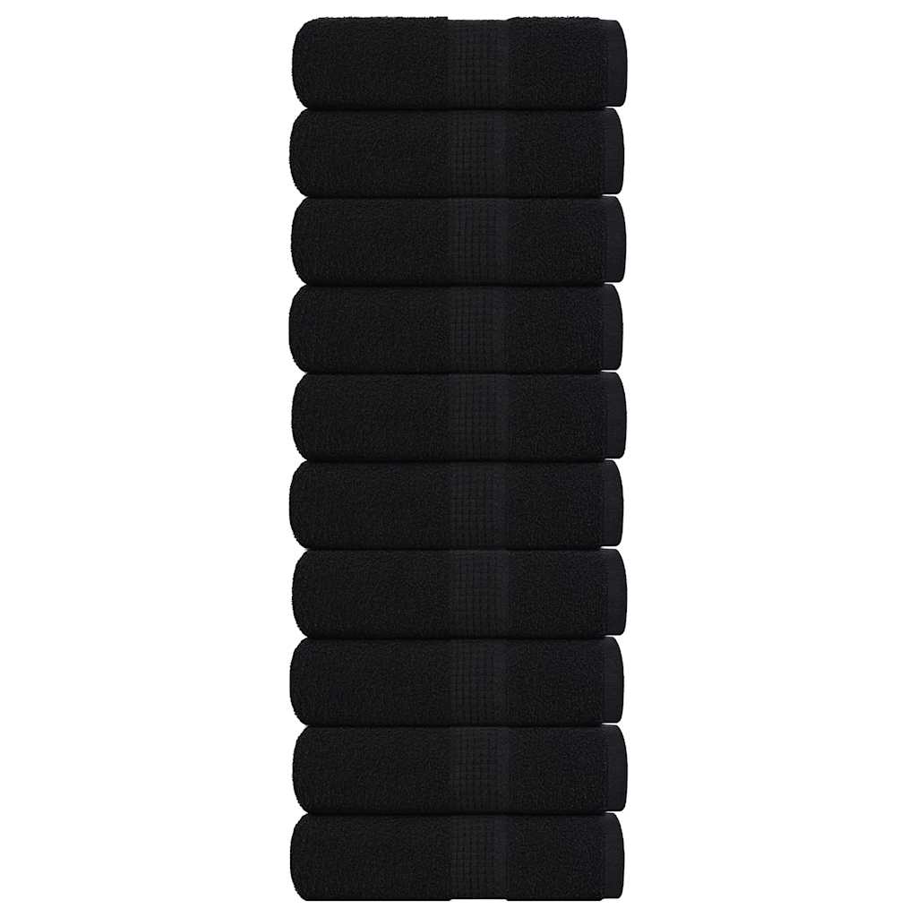 Vidaxl gastendoekjes 10 st 30x50 cm 360 g m² 100% katoen zwart