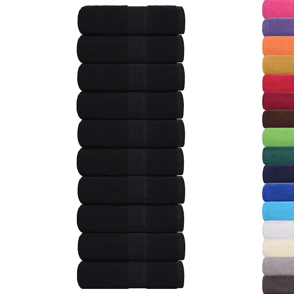 Vidaxl gastendoekjes 10 st 30x50 cm 360 g m² 100% katoen zwart