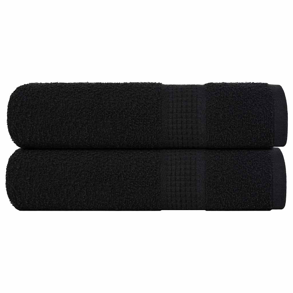 Vidaxl Towelen 2 st 50x100 cm 360 g m²poséiert 100% Kotteng schwaarz