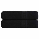 Vidaxl Towelen 2 st 50x100 cm 360 g m²poséiert 100% Kotteng schwaarz