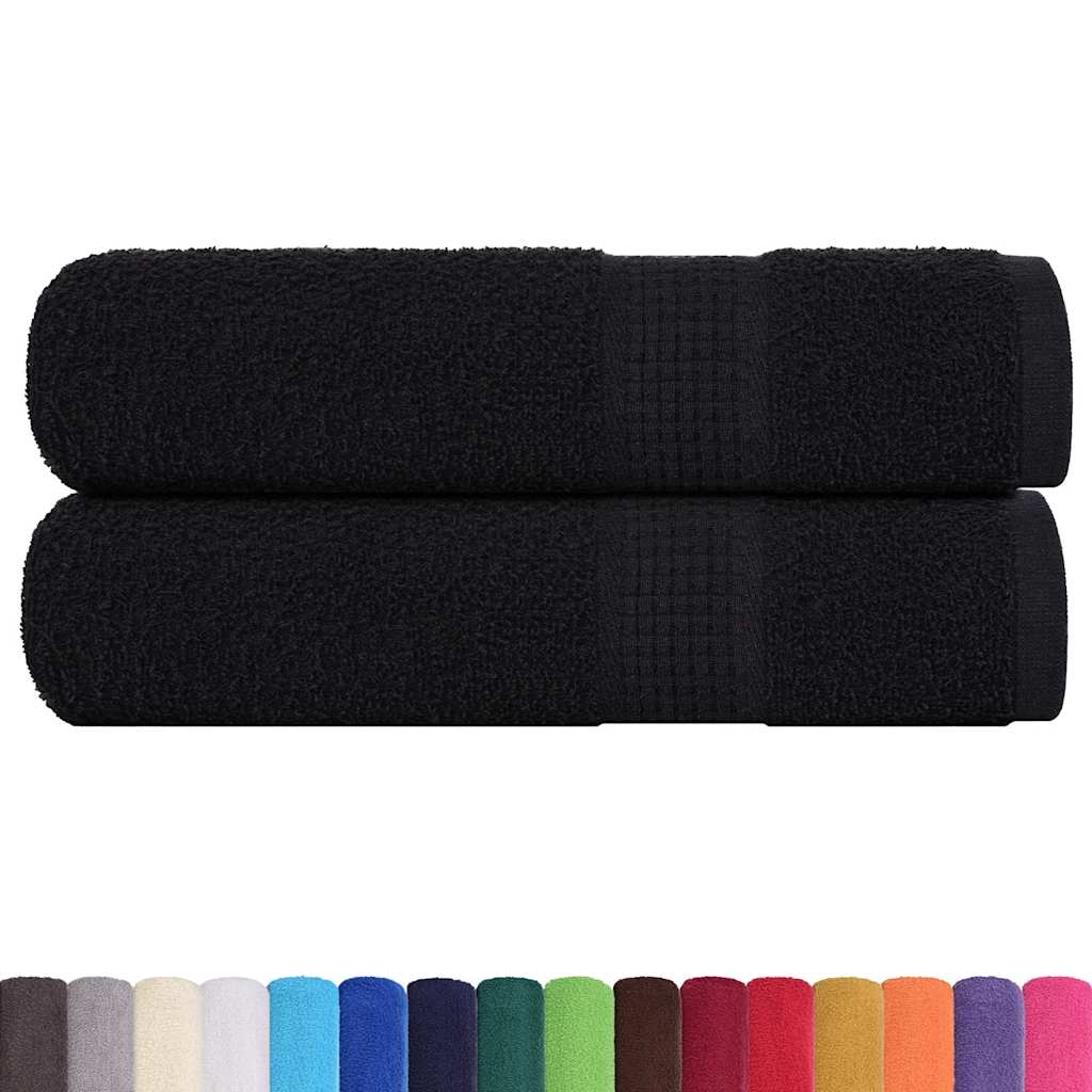 Vidaxl Towelen 2 st 50x100 cm 360 g m²poséiert 100% Kotteng schwaarz