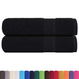 Vidaxl Towelen 2 st 50x100 cm 360 g m²poséiert 100% Kotteng schwaarz