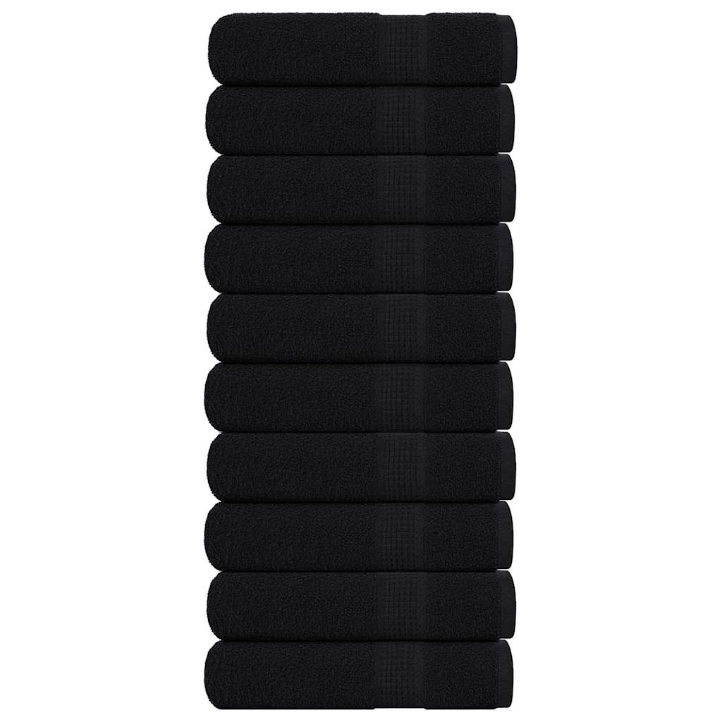 Vidaxl brisače 10 St 50x100 cm 360 g m² 100% bombažne črne barve