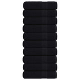 Vidaxl brisače 10 St 50x100 cm 360 g m² 100% bombažne črne barve
