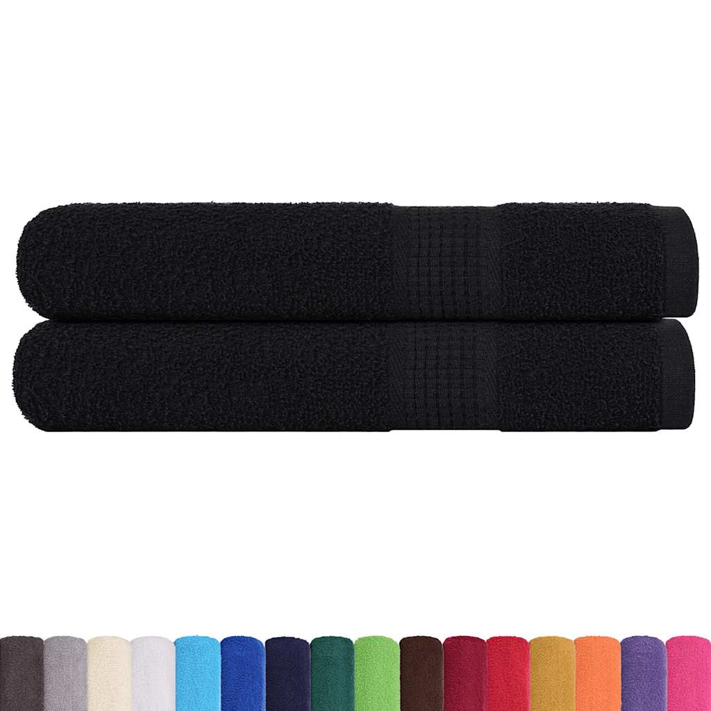 Vidaxl towels 2 pcs 100x200 cm 360 g m² 100% cotton black