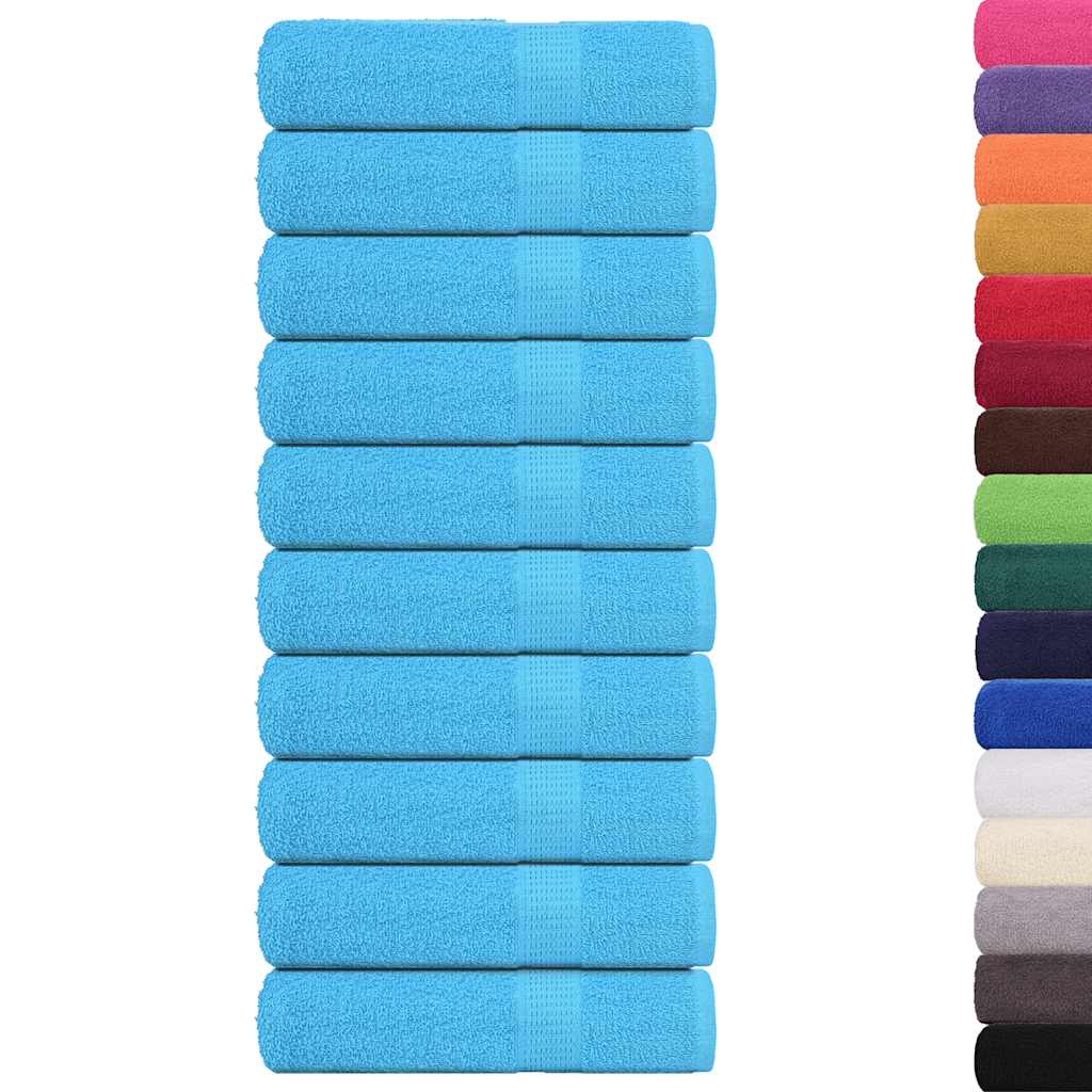 Vidaxl Towels 10 st 50x100 cm 360 g m²poséiert 100% Kotteng Turquoise