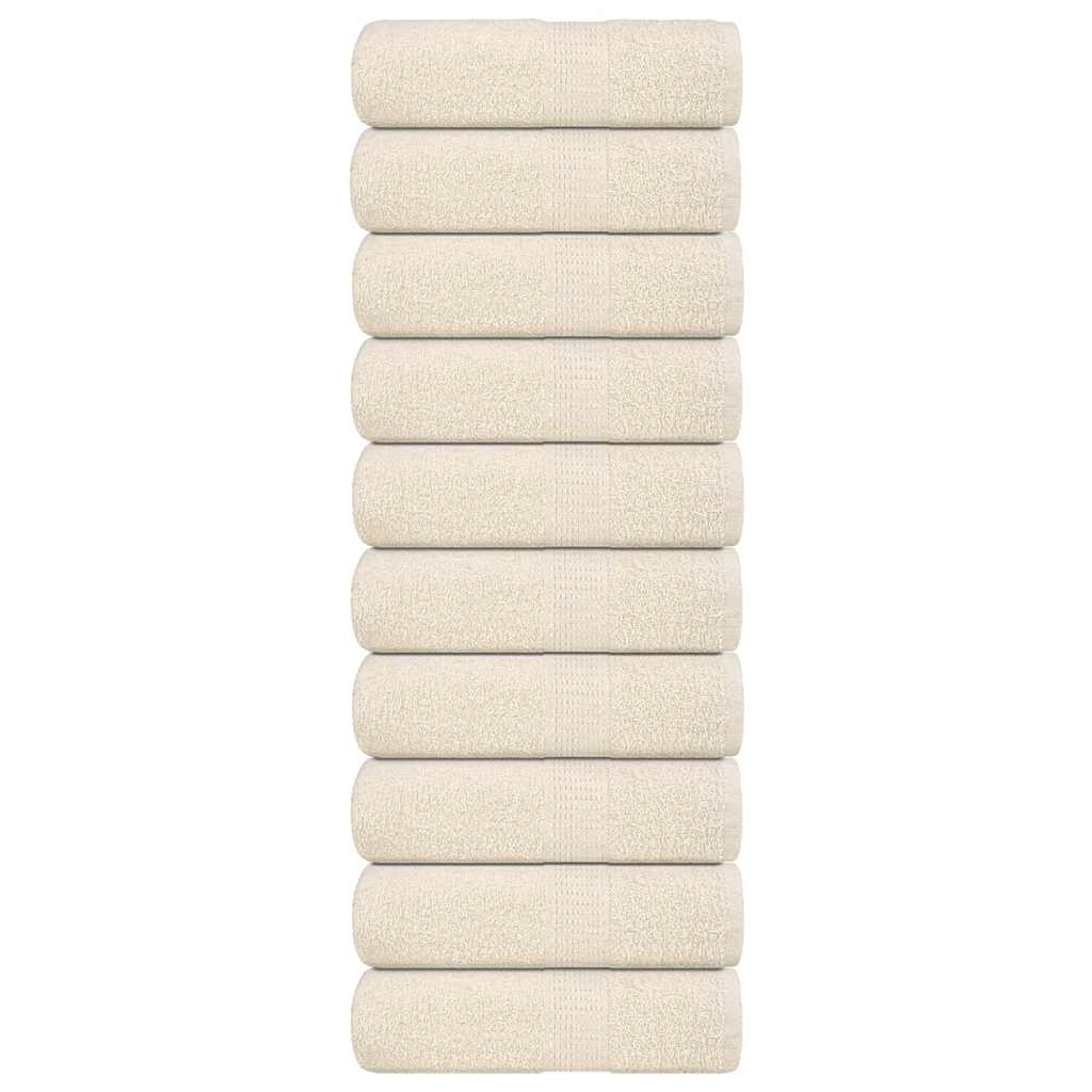Vidaxl Guest wipes 10 pcs 30x50 cm 360 g m² 100% cotton cream -colored