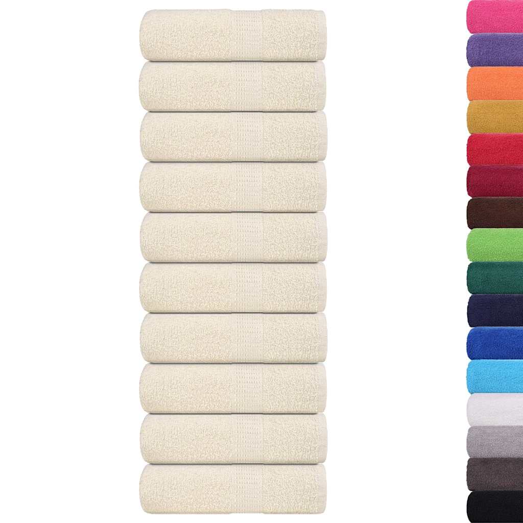 Vidaxl Guest wipes 10 pcs 30x50 cm 360 g m² 100% cotton cream -colored