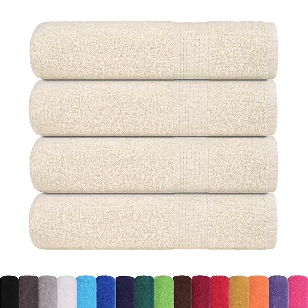 Asciugamani Vidaxl 4 ST 50x100 cm 360 g m² 100% Crema di cotone -Collorato