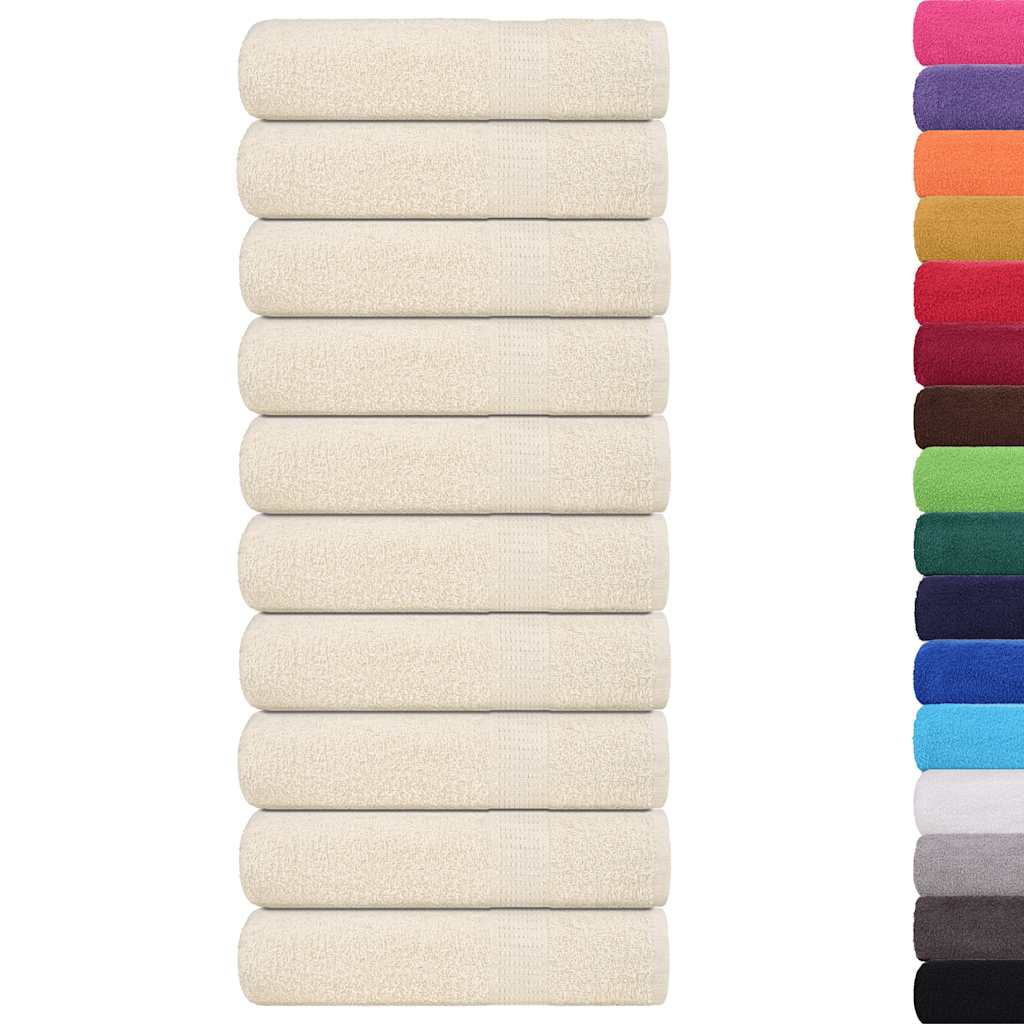 VIDAXL -håndklær 10 St 50x100 cm 360 g m² 100% bomullskrem -farget