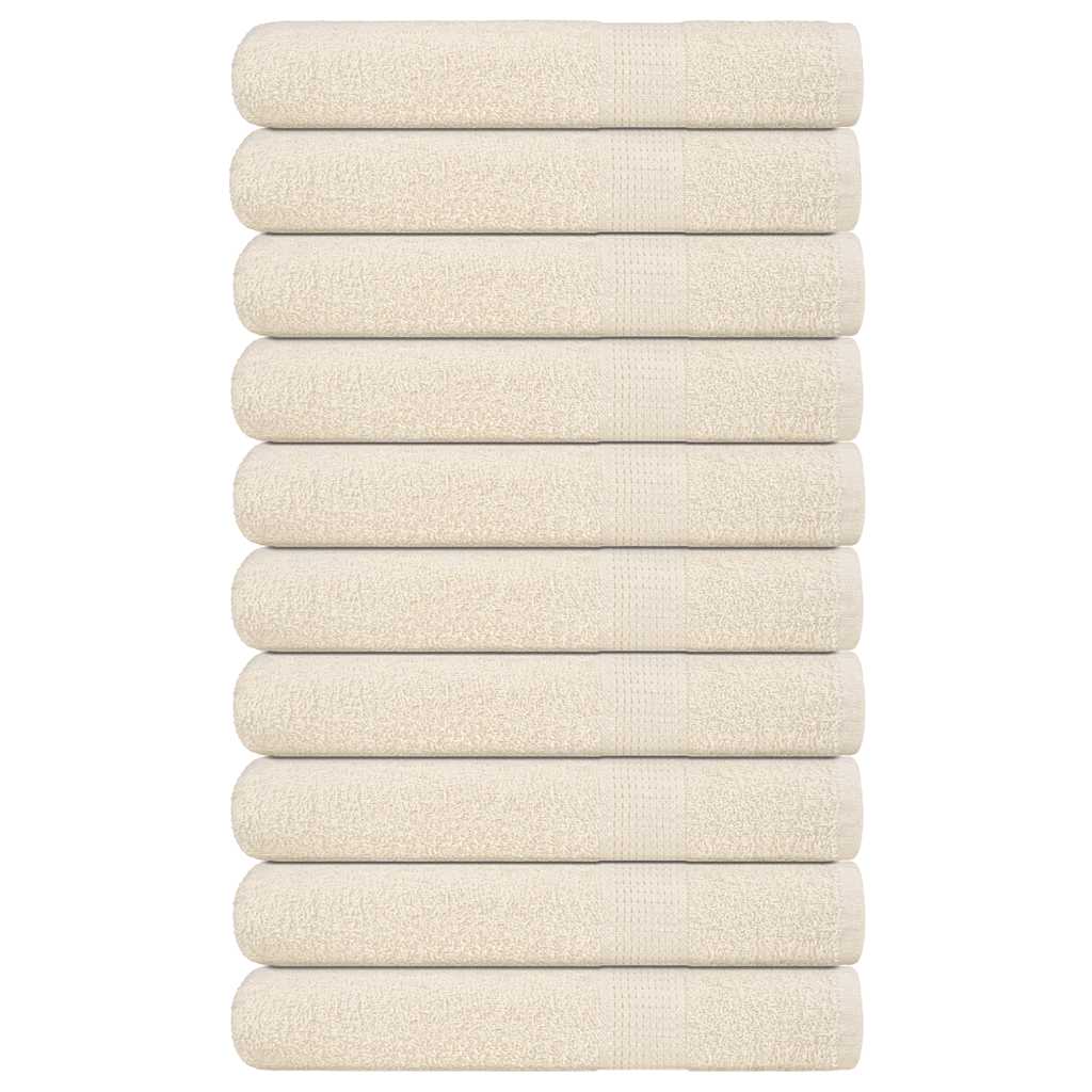 Bidaxl bastu handdukar 10 st 80x200 cm 360 g m² 100% bomullskräm