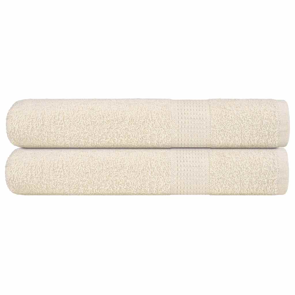 Vidaxl towels 2 pcs 100x200 cm 360 g m² 100% cotton cream -colored