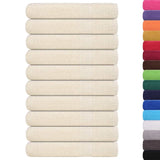 Vidaxl ručníky 10 ks 100x200 cm 360 g m² 100% bavlněný krém -