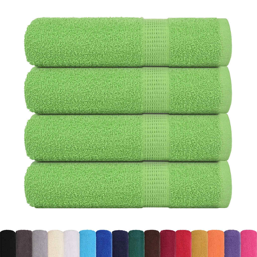 Vidaxl Bath Handels 4 PC 100x150 cm 360 g m² 100% bomulls eple grønn