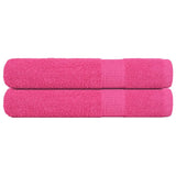 Vidaxl towels 2 pcs 100x200 cm 360 g m² 100% cotton pink