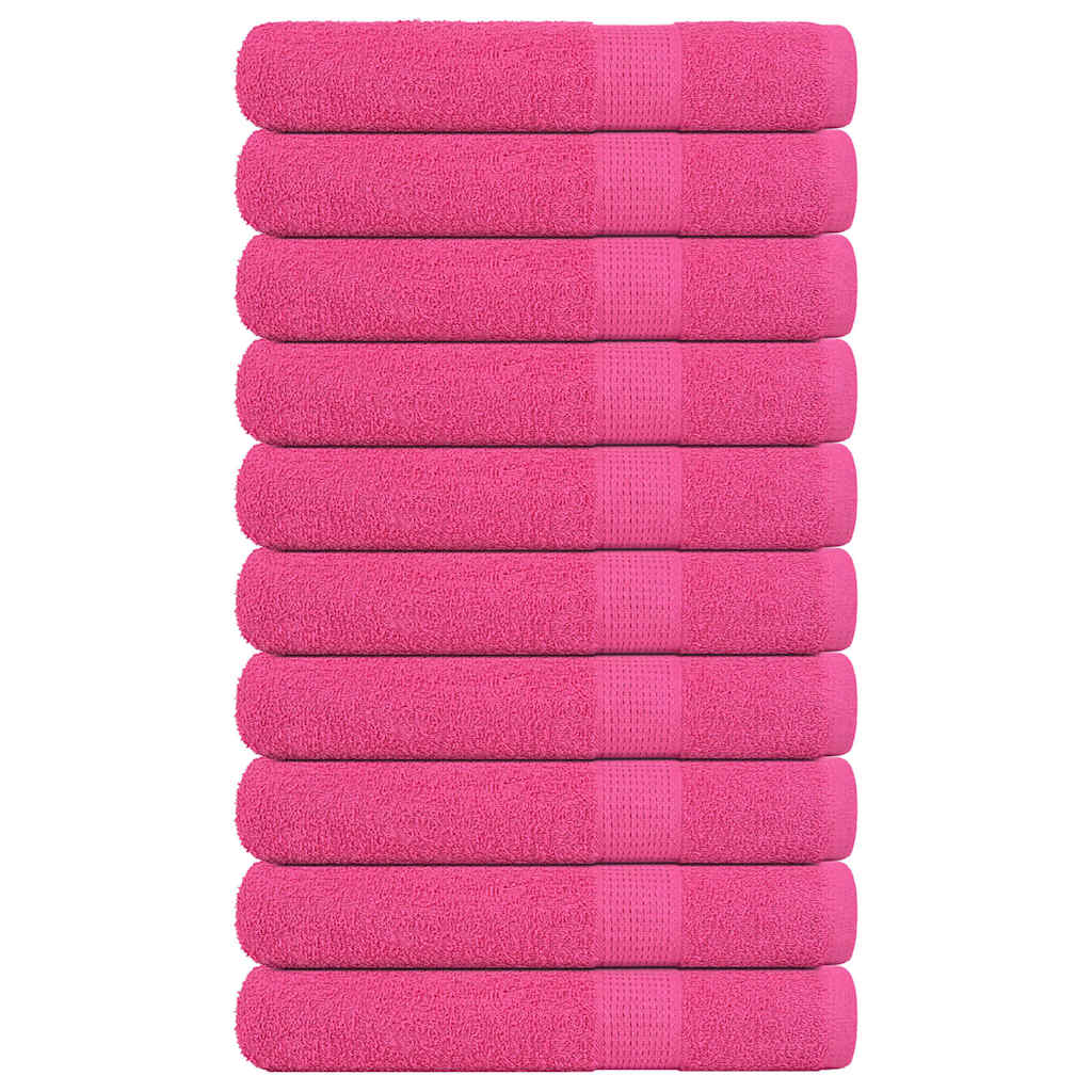 Vidaxl towels 10 pcs 100x200 cm 360 g m² 100% cotton pink
