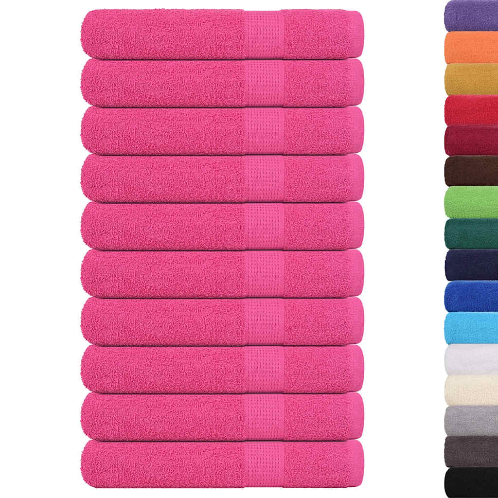 Vidaxl towels 10 pcs 100x200 cm 360 g m² 100% cotton pink