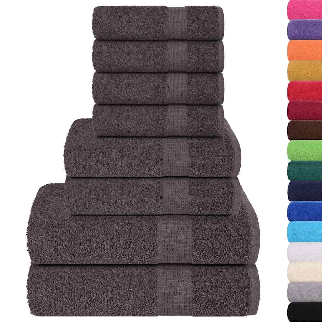 Vidaxl 8-piece towel set 360 g m² 100% cotton anthracite colored