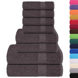 Vidaxl 8-piece towel set 360 g m² 100% cotton anthracite colored