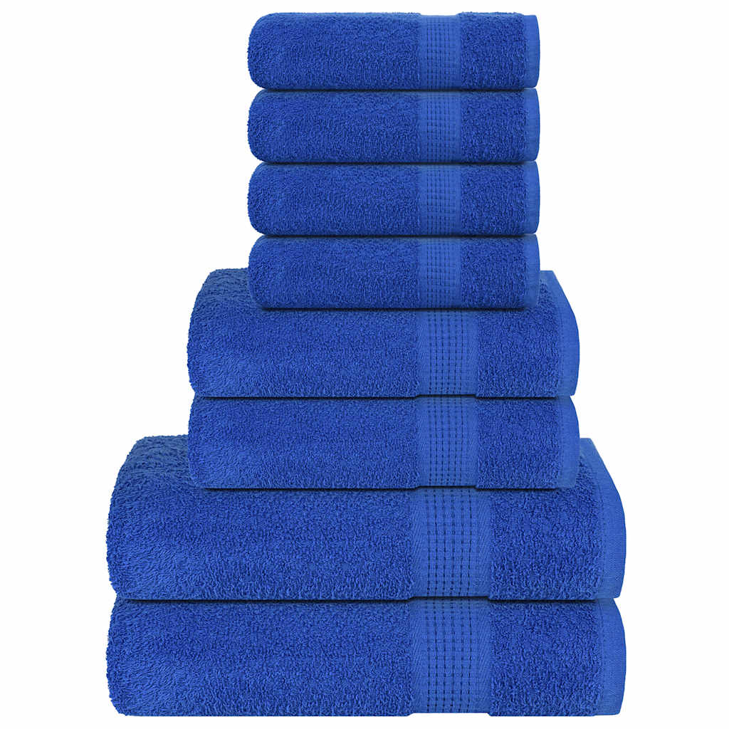 Vidaxl Set di asciugamani a 8 pezzi 360 g m² 100% blu cotone