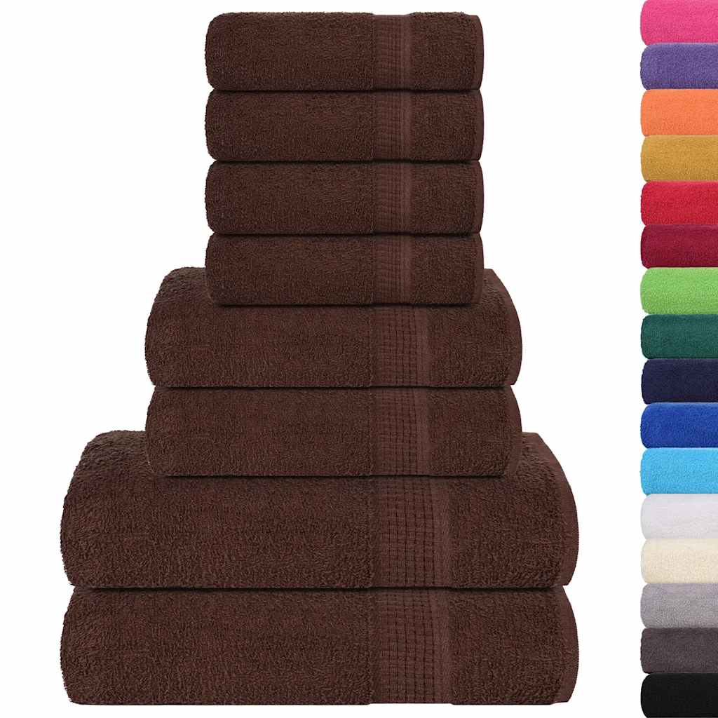 Vidaxl 8-piece towel set 360 g m² 100% cotton brown