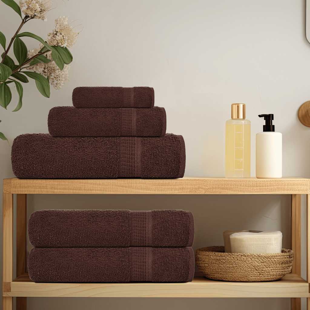 Vidaxl 8-piece towel set 360 g m² 100% cotton brown